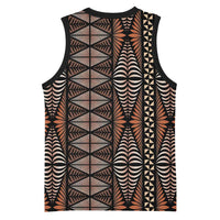 Malo e lelei Tonga Basketball Jersey Tongan Ngatu Vintage Brown - Polynesian Pride