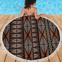 Malo e lelei Tonga Beach Blanket Tongan Ngatu Vintage Brown - Polynesian Pride