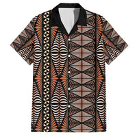 Malo e lelei Tonga Family Matching Short Sleeve Bodycon Dress and Hawaiian Shirt Tongan Ngatu Vintage Brown - Polynesian Pride