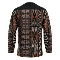 Malo e lelei Tonga Hockey Jersey Tongan Ngatu Vintage Brown - Polynesian Pride