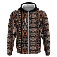 Malo e lelei Tonga Hoodie Tongan Ngatu Vintage Brown - Polynesian Pride