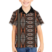 Malo e lelei Tonga Kid Hawaiian Shirt Tongan Ngatu Vintage Brown LT14 Kid Brown - Polynesian Pride