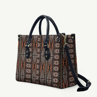 Malo e lelei Tonga Leather Bag Tongan Ngatu Vintage Brown - Polynesian Pride