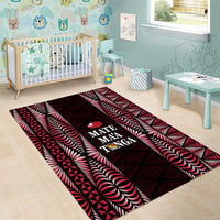 Tonga Rugby Area Rug 2025 Mate Maa Tonga Ngatu Motif - Polynesian Pride
