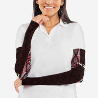 Tonga Rugby Arm Sleeves 2025 Mate Maa Tonga Ngatu Motif - Polynesian Pride