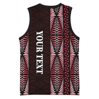 Tonga Rugby Personalised Basketball Jersey 2025 Mate Maa Tonga Ngatu Motif LT14 - Polynesian Pride