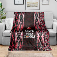 Tonga Rugby Blanket 2025 Mate Maa Tonga Ngatu Motif - Polynesian Pride