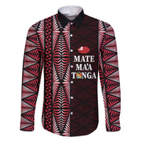 Tonga Rugby Personalised Family Matching Long Sleeve Bodycon Dress and Hawaiian Shirt 2025 Mate Maa Tonga Ngatu Motif - Polynesian Pride