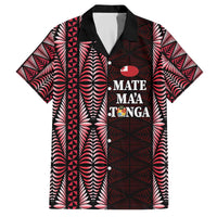 Tonga Rugby Personalised Family Matching Off The Shoulder Long Sleeve Dress and Hawaiian Shirt 2025 Mate Maa Tonga Ngatu Motif - Polynesian Pride