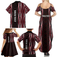 Tonga Rugby Personalised Family Matching Summer Maxi Dress and Hawaiian Shirt 2025 Mate Maa Tonga Ngatu Motif - Polynesian Pride