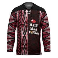 Tonga Rugby Personalised Hockey Jersey 2025 Mate Maa Tonga Ngatu Motif LT14 Unisex Red - Polynesian Pride