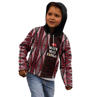 Tonga Rugby Personalised Kid Hoodie 2025 Mate Maa Tonga Ngatu Motif - Polynesian Pride