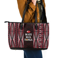 Tonga Rugby Leather Tote Bag 2025 Mate Maa Tonga Ngatu Motif - Polynesian Pride