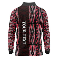 Tonga Rugby Personalised Long Sleeve Polo Shirt 2025 Mate Maa Tonga Ngatu Motif - Polynesian Pride