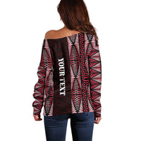 Tonga Rugby Personalised Off Shoulder Sweater 2025 Mate Maa Tonga Ngatu Motif - Polynesian Pride