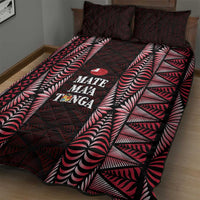 Tonga Rugby Quilt Bed Set 2025 Mate Maa Tonga Ngatu Motif - Polynesian Pride
