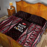 Tonga Rugby Quilt Bed Set 2025 Mate Maa Tonga Ngatu Motif - Polynesian Pride