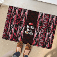 Tonga Rugby Rubber Doormat 2025 Mate Maa Tonga Ngatu Motif - Polynesian Pride