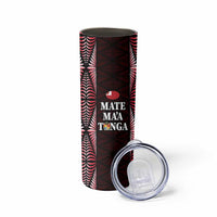Tonga Rugby Personalised Skinny Tumbler 2025 Mate Maa Tonga Ngatu Motif - Polynesian Pride