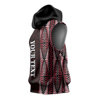 Tonga Rugby Personalised Sleeveless Hoodie 2025 Mate Maa Tonga Ngatu Motif - Polynesian Pride