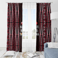 Tonga Rugby Window Curtain 2025 Mate Maa Tonga Ngatu Motif - Polynesian Pride