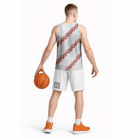 White Sunday Tonga Fakame Basketball Jersey Tongan Ngatu Heilala Lei - Polynesian Pride