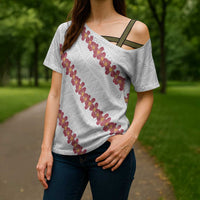 White Sunday Tonga Fakame Cross Shoulder Shirt Tongan Ngatu Heilala Lei - Polynesian Pride