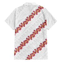 White Sunday Tonga Fakame Family Matching Short Sleeve Bodycon Dress and Hawaiian Shirt Tongan Ngatu Heilala Lei - Polynesian Pride