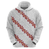 White Sunday Tonga Fakame Hoodie Tongan Ngatu Heilala Lei - Polynesian Pride