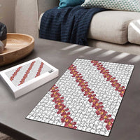 White Sunday Tonga Fakame Puzzle Tongan Ngatu Heilala Lei - Polynesian Pride