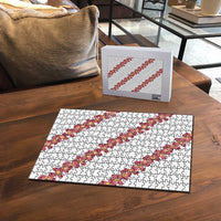 White Sunday Tonga Fakame Puzzle Tongan Ngatu Heilala Lei - Polynesian Pride