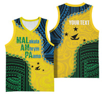 Personalised Malampa Province Vanuatu Basketball Jersey Map With Polynesian Pattern LT14 - Polynesian Pride
