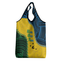 Malampa Province Vanuatu Grocery Bag Map With Polynesian Pattern LT14 - Polynesian Pride