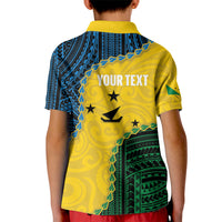 Personalised Malampa Province Vanuatu Kid Polo Shirt Map With Polynesian Pattern LT14 - Polynesian Pride