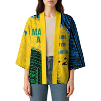 Personalised Malampa Province Vanuatu Kimono Map With Polynesian Pattern LT14 - Polynesian Pride