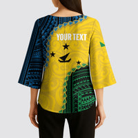 Personalised Malampa Province Vanuatu Kimono Sleeve Blouse Map With Polynesian Pattern LT14 - Polynesian Pride