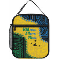 Malampa Province Vanuatu Lunch Bag Map With Polynesian Pattern