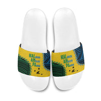 Malampa Province Vanuatu Slide Sandals Map With Polynesian Pattern LT14 Multicolor - Polynesian Pride