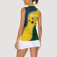 Personalised Malampa Province Vanuatu Women Sleeveless Polo Shirt Map With Polynesian Pattern LT14 - Polynesian Pride