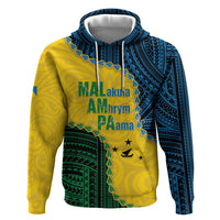 Personalised Malampa Province Vanuatu Zip Hoodie Map With Polynesian Pattern LT14 Pullover Hoodie Multicolor - Polynesian Pride
