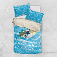 Aloha Hawaii Humuhumu Reef Triggerfish Bedding Set Hawaiian Leis Kakau Pattern LT14 US Twin 172cm x 218cm Blue - Polynesian Pride