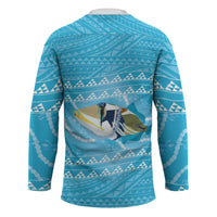 Aloha Hawaii Humuhumu Reef Triggerfish Hockey Jersey Hawaiian Leis Kakau Pattern LT14 - Polynesian Pride