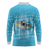 Aloha Hawaii Humuhumu Reef Triggerfish Long Sleeve Polo Shirt Hawaiian Leis Kakau Pattern LT14 - Polynesian Pride