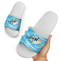 Aloha Hawaii Humuhumu Reef Triggerfish Slide Sandals Hawaiian Leis Kakau Pattern LT14 - Polynesian Pride