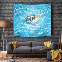 Aloha Hawaii Humuhumu Reef Triggerfish Tapestry Hawaiian Leis Kakau Pattern LT14 Blue - Polynesian Pride