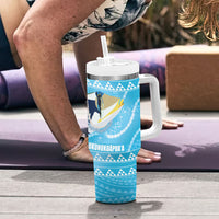 Aloha Hawaii Humuhumu Reef Triggerfish Tumbler With Handle Hawaiian Leis Kakau Pattern LT14 - Polynesian Pride