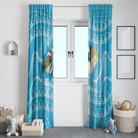 Aloha Hawaii Humuhumu Reef Triggerfish Window Curtain Hawaiian Leis Kakau Pattern LT14 - Polynesian Pride