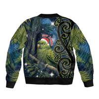 New Zealand Christmas Bomber Jacket Cute Kakapo Meri Kirihimete Maori Koru