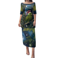 New Zealand Christmas Family Matching Puletasi and Hawaiian Shirt Cute Kakapo Meri Kirihimete Maori Koru