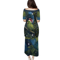 New Zealand Christmas Family Matching Puletasi and Hawaiian Shirt Cute Kakapo Meri Kirihimete Maori Koru